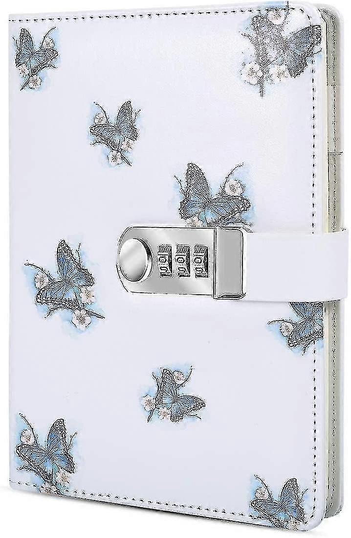 A5 Creative Password Journal With Lock, Pu Leather Diary With Combination Lock Password Notebook Locking Journal