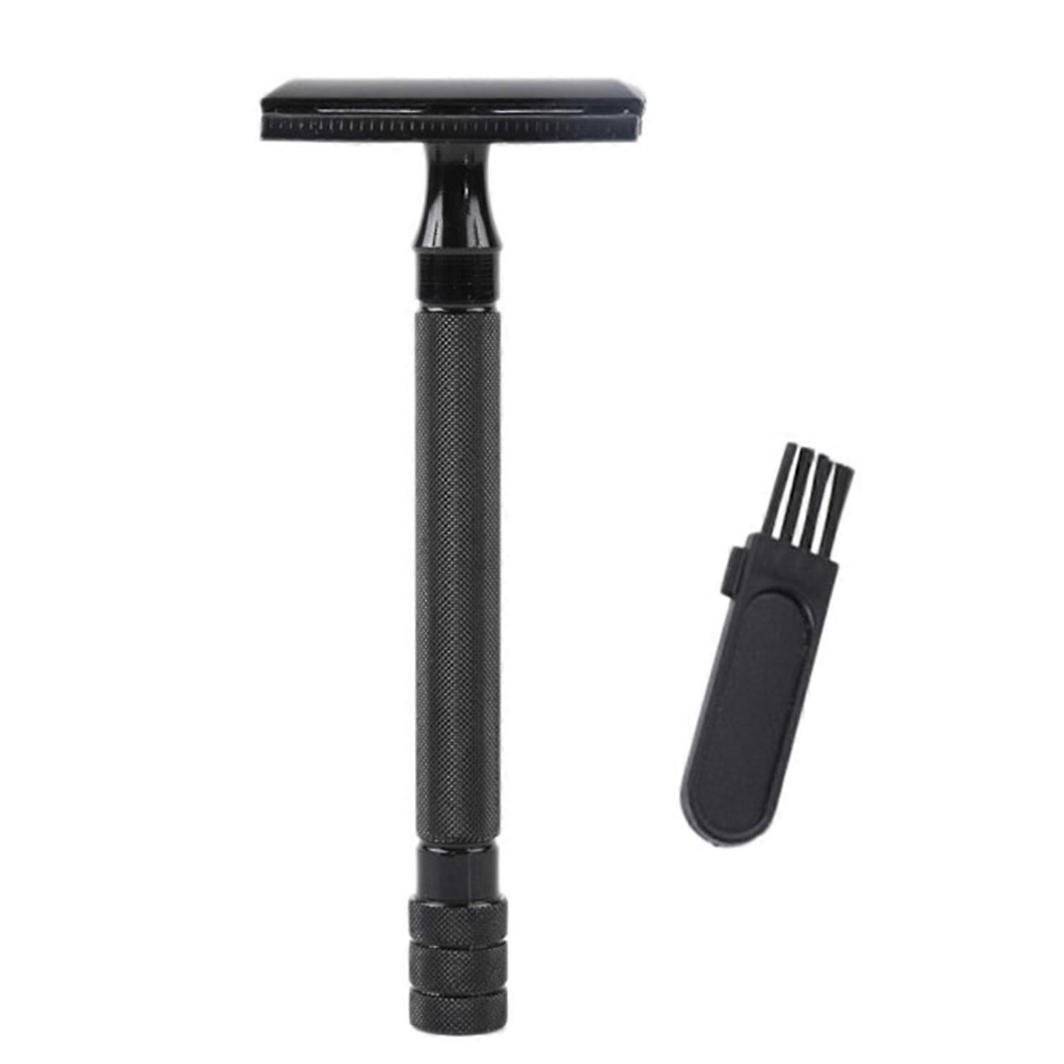Double Edge Safety Razor Long Handle Classic Safety Razor Black