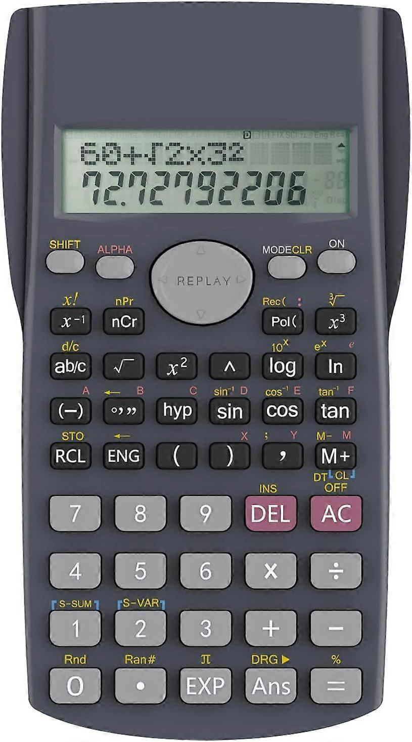 2-Line Engineering Scientific Calculator, Suitable for School and Business (Black)