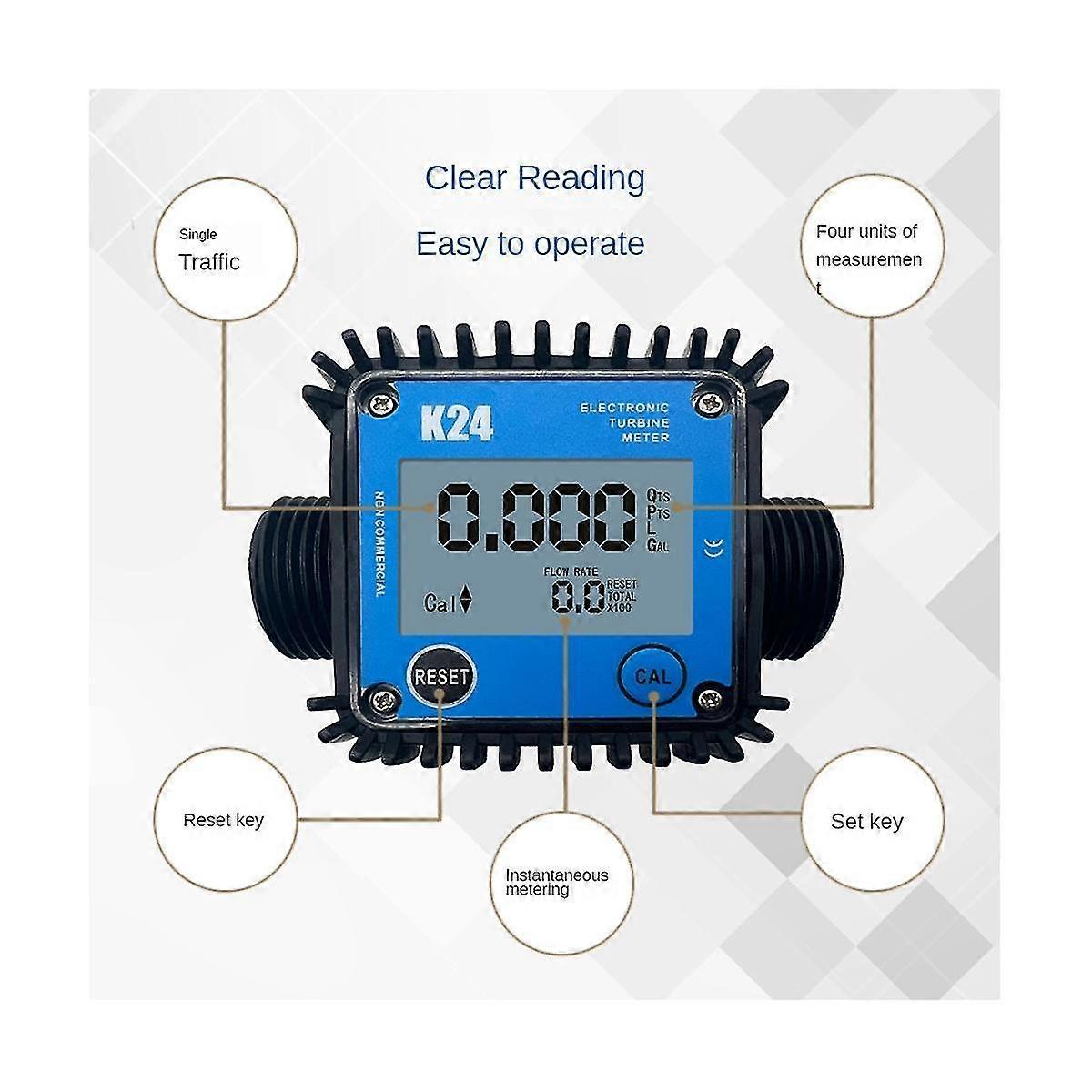 Minor Flow Digital Display Meter Gear Flow Meter Bensinolja Hydraulolja Sojaolja Vatten 0.2-10l / min