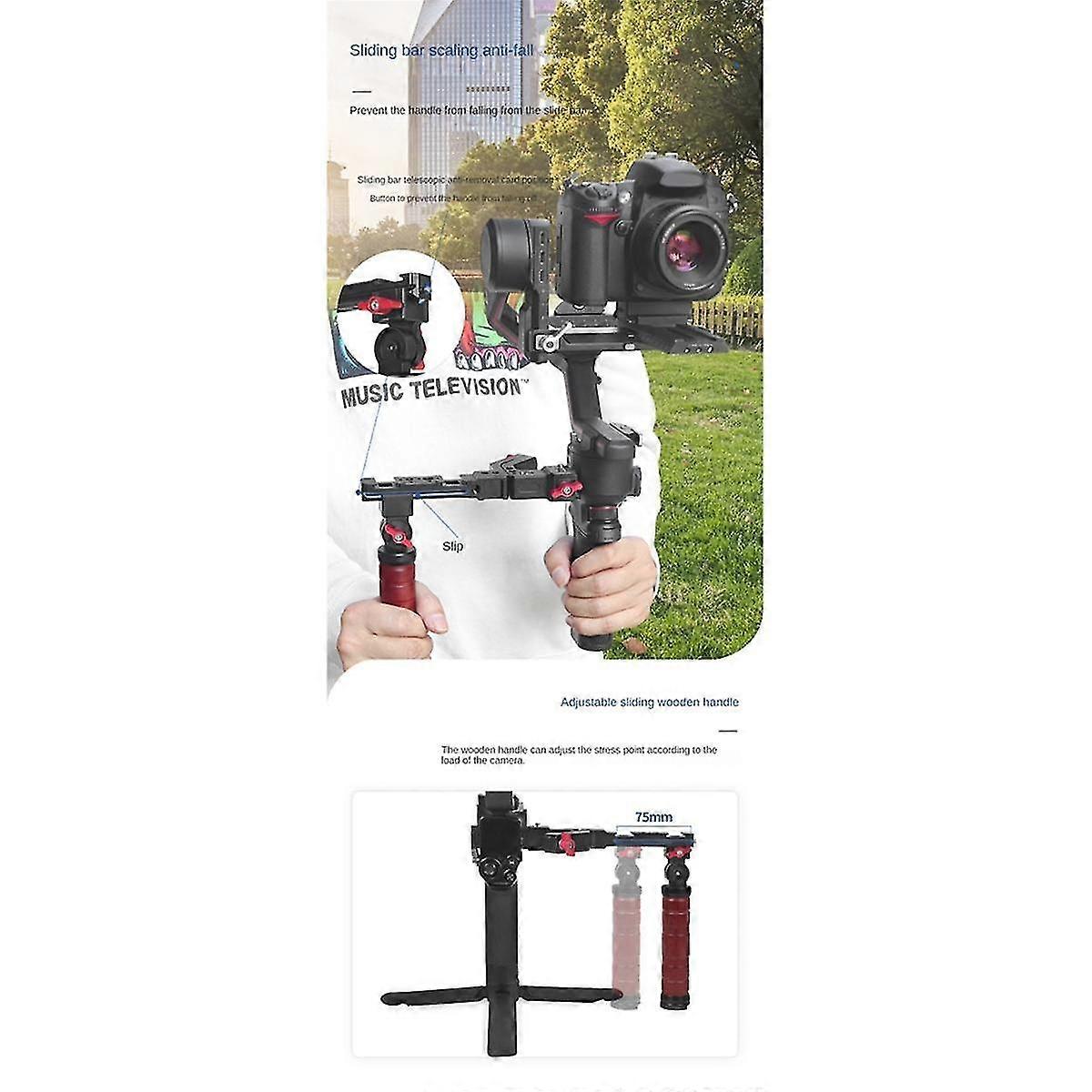 For Handheld Stabilizer Expansion Gimbal Bracket Multi-functional Folding Dual-use Rosewood Lifting Pot Handle, A