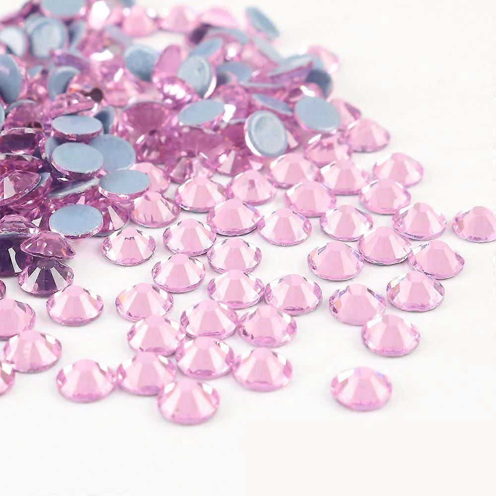 Hotfix Rhinestones Bulk for Crafts Clothes DIY Decoration, Light Pink (2-6mm) 288pcs/1440pcs Flat Back Crystal Round Gems