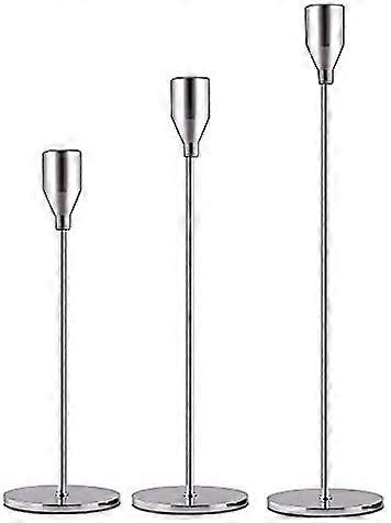 Sett med 3 matte lysestaker - dekorative bryllups-/festlys