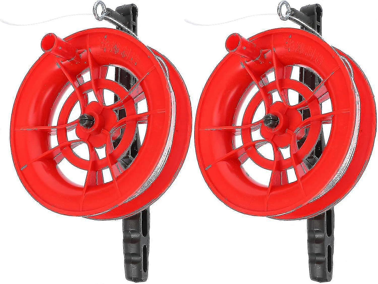 12cm2 Pieces Kite String Reel Winder Kite Line Winder Winder Handle Wheel String Flying Tools With 100m Line Outdoor Kite Accessories Red