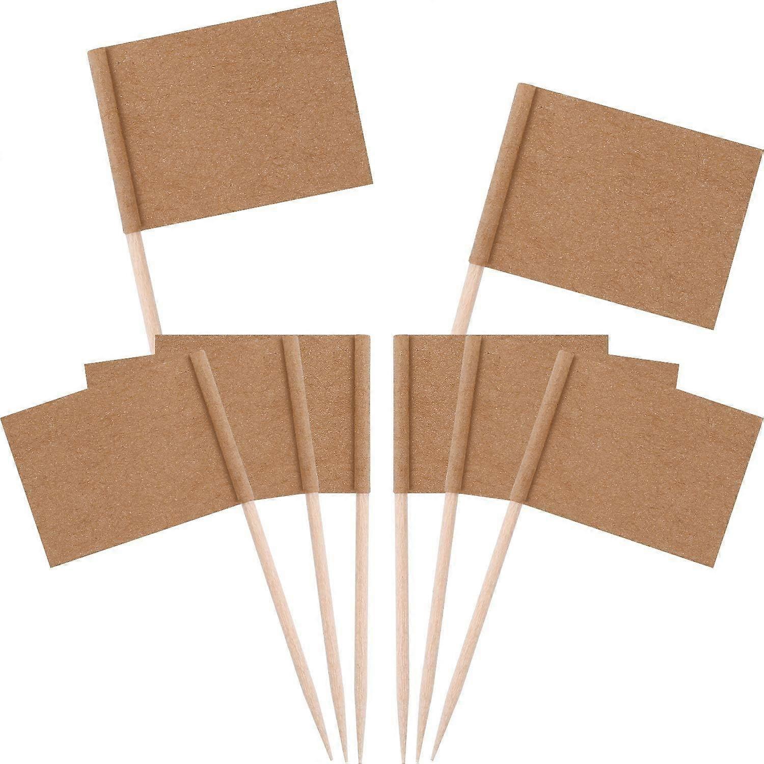 Kraft Paper Toothpick Flag,100PCS Cheese Markers Cake Markers Kraft Paper Cheese Labels for Wedding Party Christmas Holleween Easter