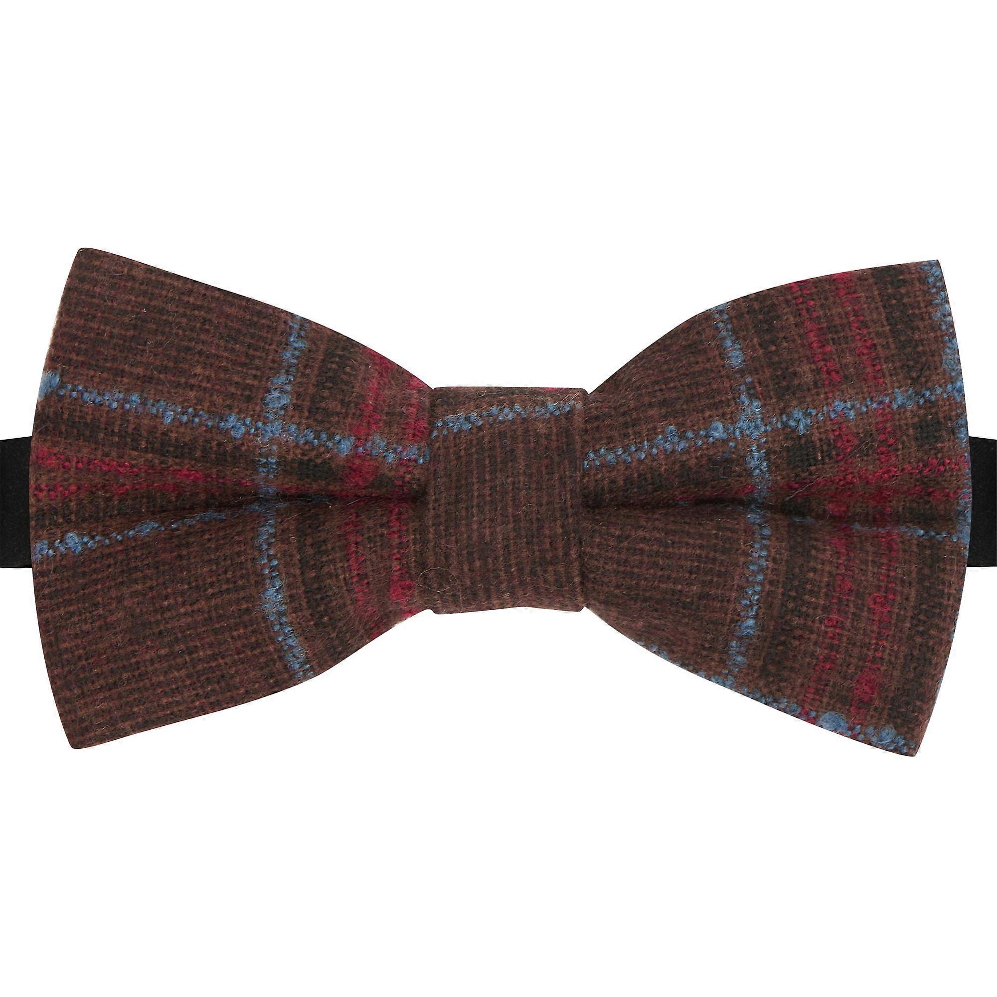 Rust Brown & Red Check Bow Tie