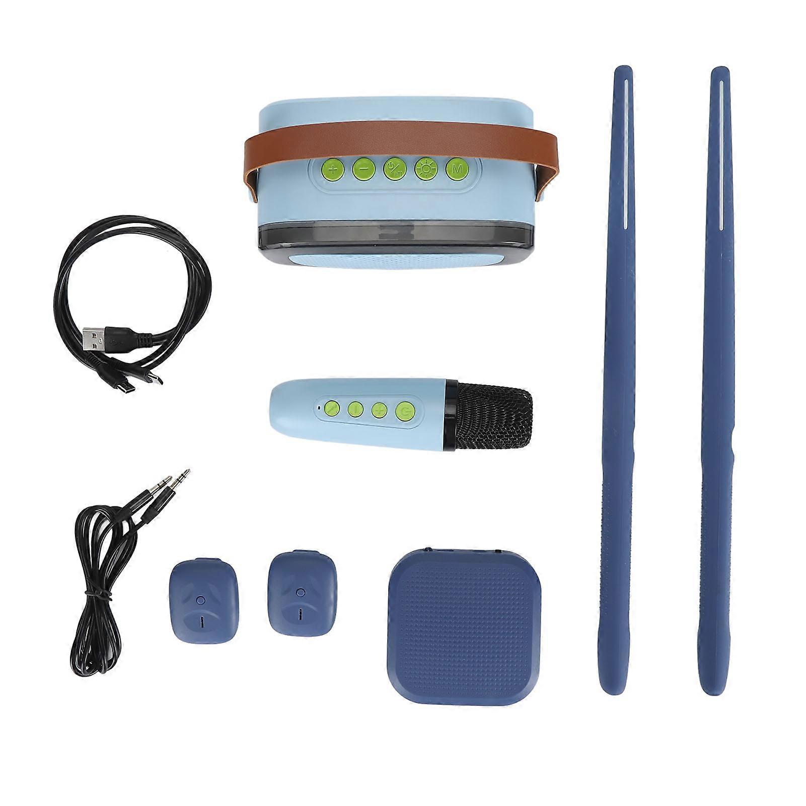 Elektrisches Lufttrommel-Set 3D-Bewegungserkennung Virtuelle Drumsticks Somatosensorisches Schlagzeug mit Fußpedalen Lautsprechermikrofon für Anfänger Kinder Erwachsene
