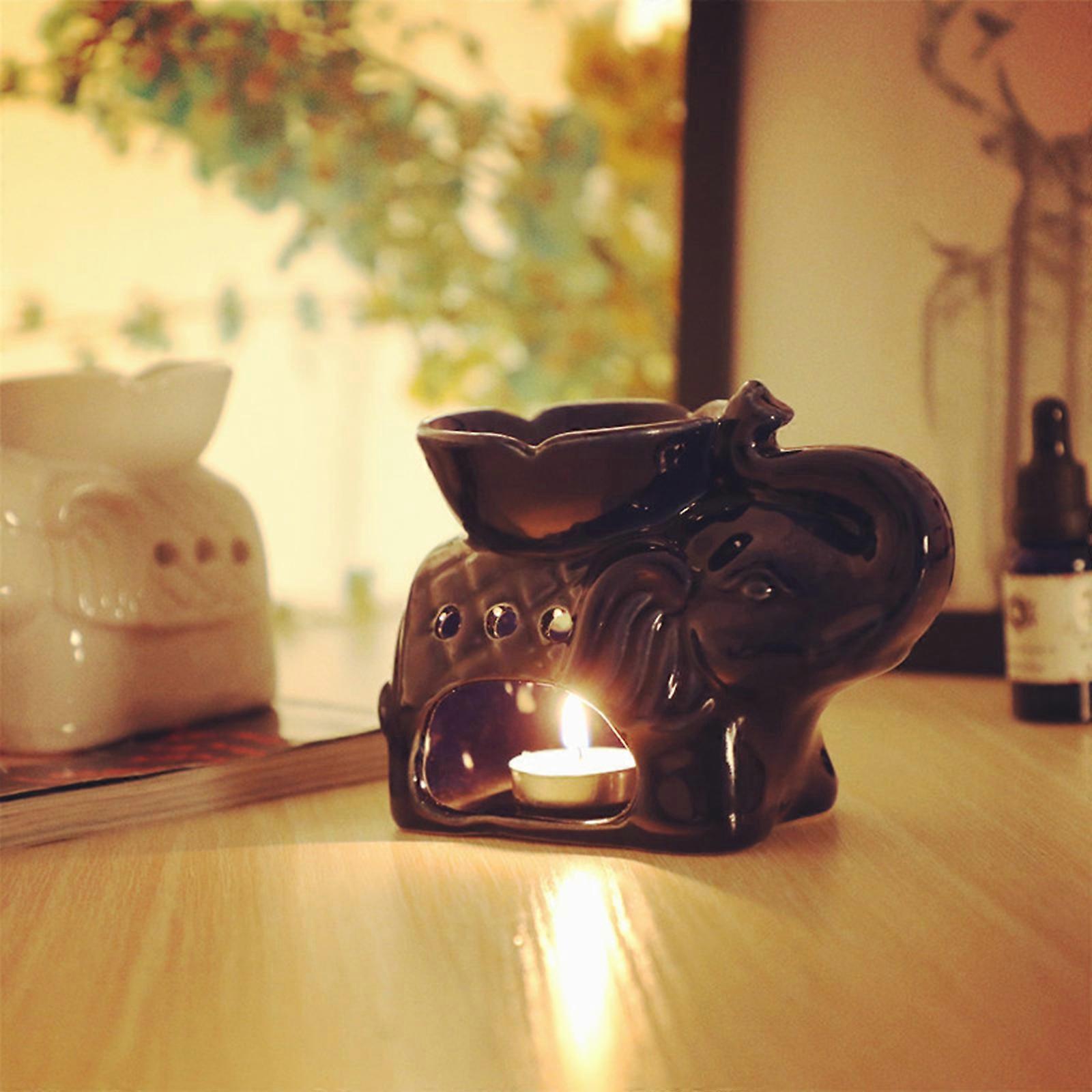Incense Burners Petal Elephant Shaped Ceramic Solid Candle Holders 11.5*8.5*15cm