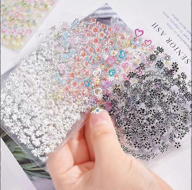 30 sheets of multi-colored self-adhesive nail decorations