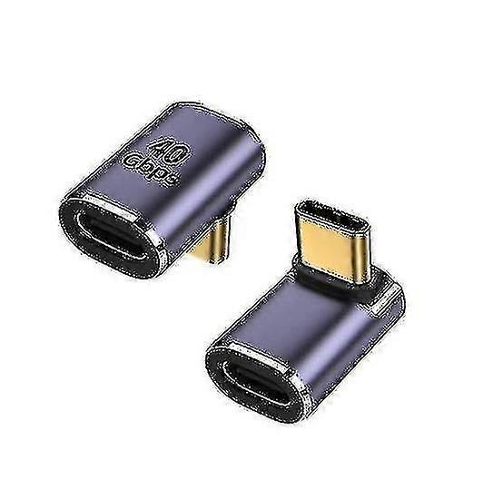 USB C 90 Adapter  Type C Female to Male Right Angle Coupler USB40 40Gbps Data Transfer and Charging Type C OTG