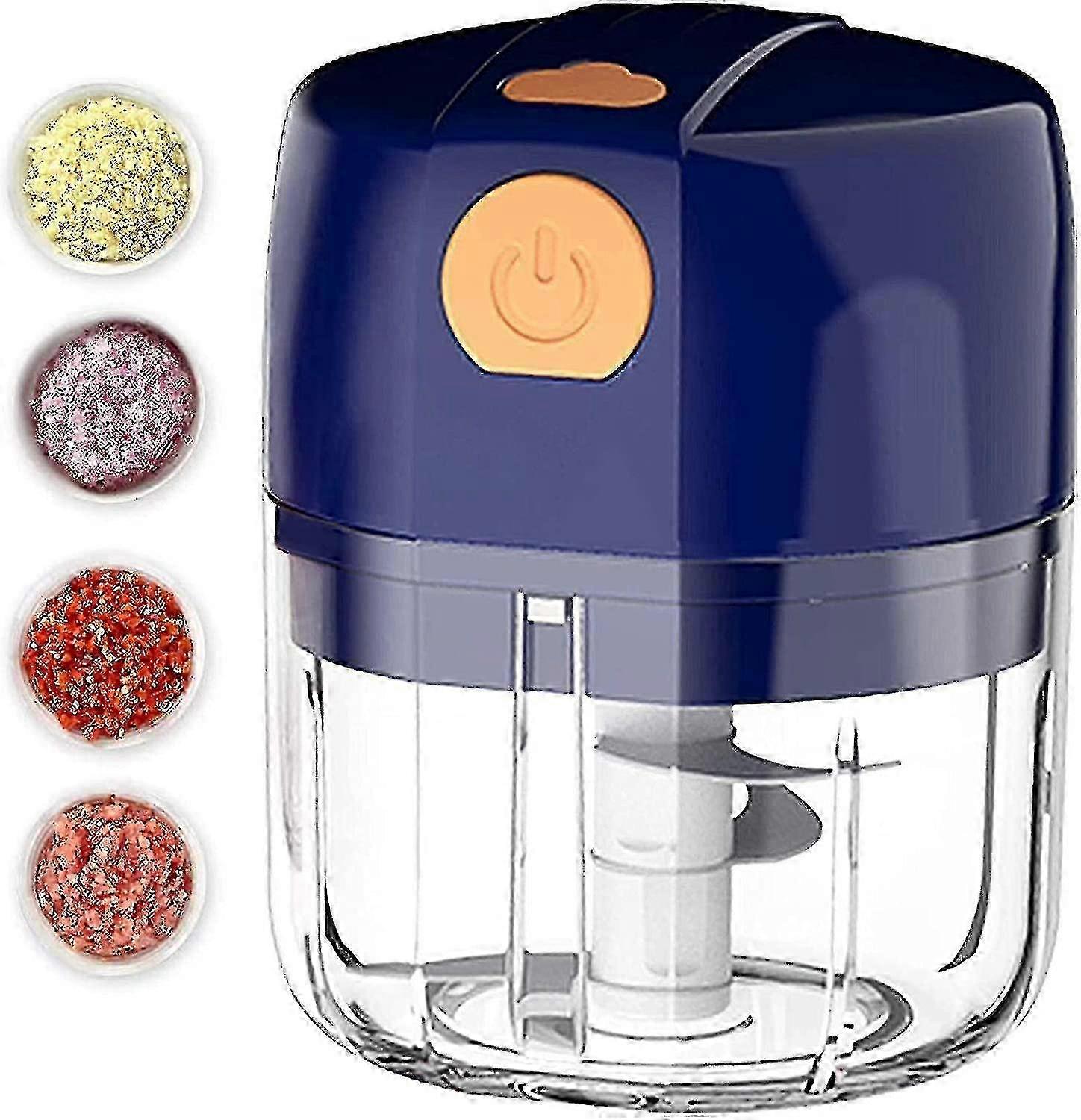 Mini kuchynský robot 2024 - 250 ml akumulátorový elektrický mini sekací stroj na cesnak s mixérom 3 Sharp B, nabíjací cez USB malý kuchynský robot Mlynček na Frui