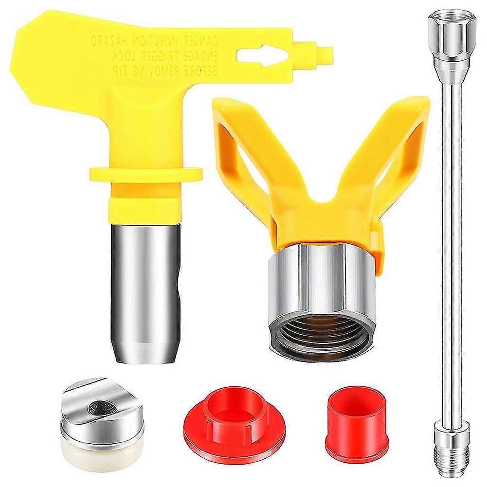 4 Pieces Airless Paint Spray Tool Set 11.8 Inch Extension Rod With 517 Sprayer Tip And Nozzle Tip