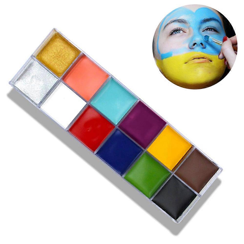 12色メイクアップグリースペイントボディペイントオイルペイントハロウィンパーティー誕生日DIYフェイスメイク落書きカラー