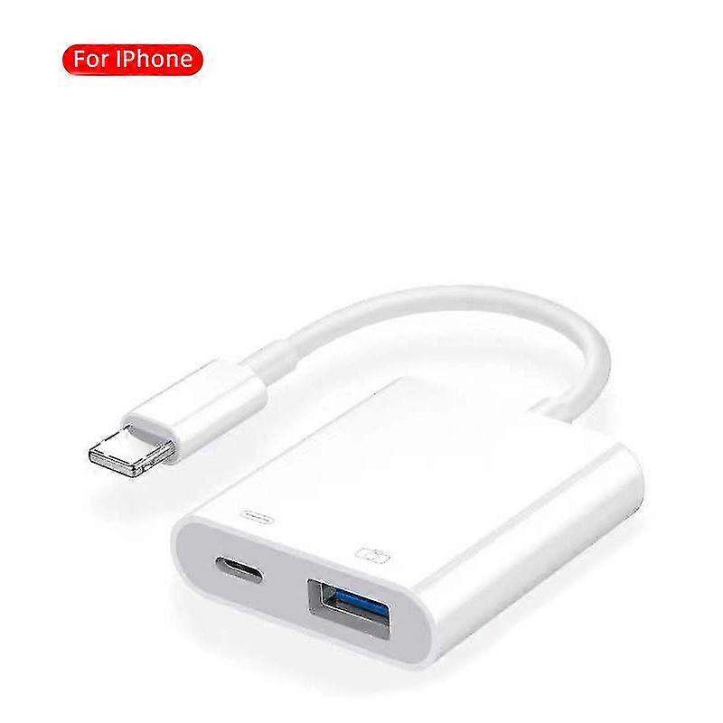 2 in 1 to USB 3.0 OTG Adapter for iPhone/Type-C Connect USB Flash Drive,Camera