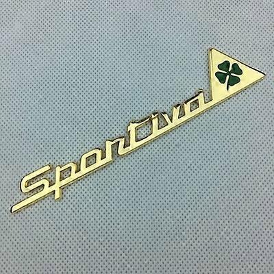 1X Metal Sportiva Quatrefoil Green Delta Car Side Fender Emblem Badge Sticker for Alfa Romeo 4C 8C 156 166 159 Giulietta Spider