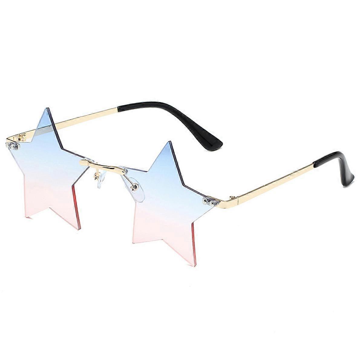 Pentagram Shaped Eyeglasses Rimless Dual Colored Eyewear Party Supplies