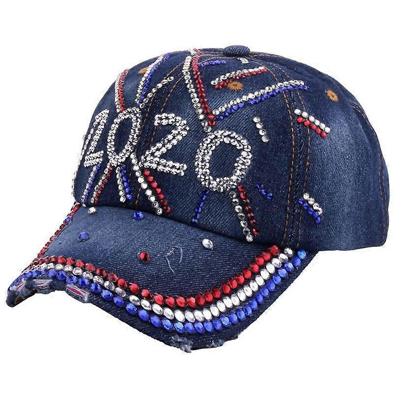 Fireworks Diamond Denim Baseball Cap Rhinestone Snapback Hat Gorra