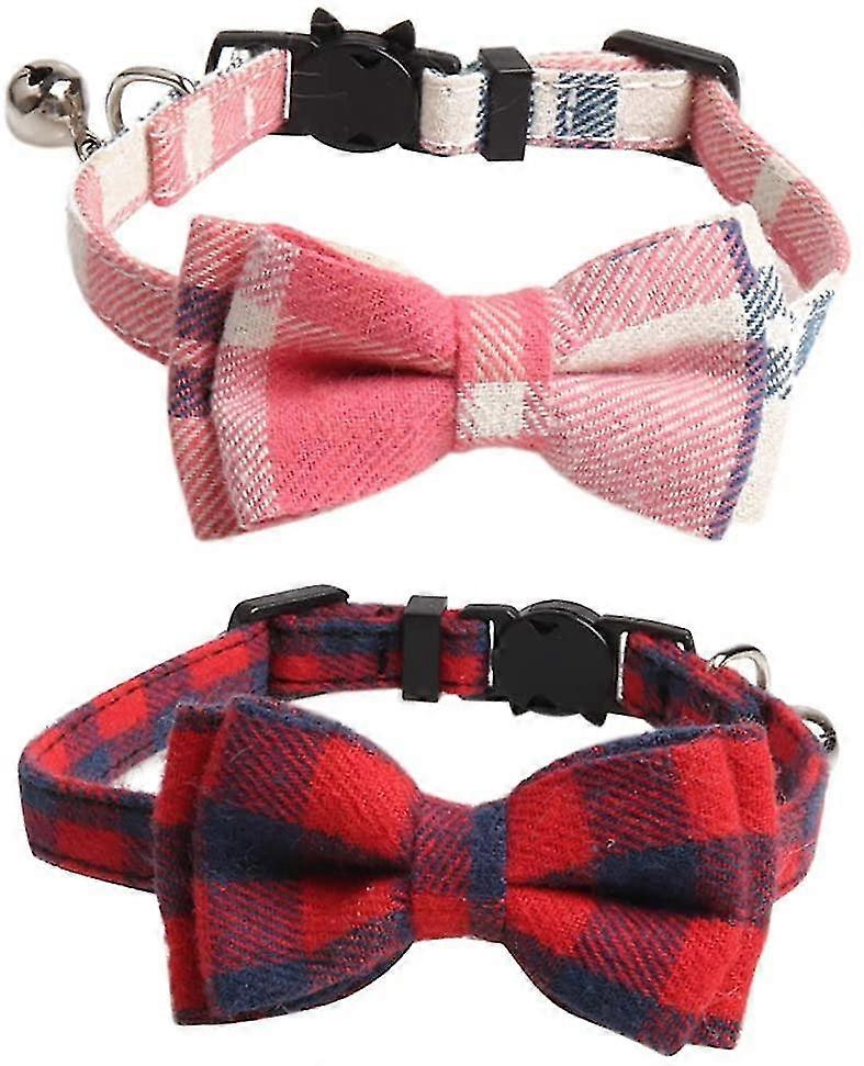 Safety Buckle Cat Collar, With Bells And Bows