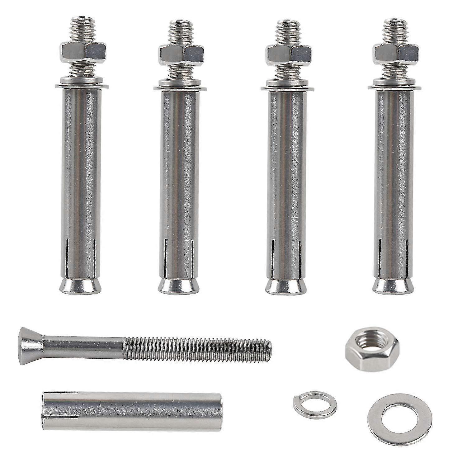 M6x100mm Expansion Bolts Hex Expansion Screws 304 Stainless Steel Concrete Anchor Heavy Duty Fixing Anchors For Wall Construction 4pcs