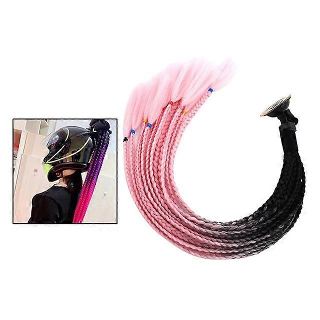 Motorcycle Helmet Braids Woman Braids Wig For Motorbike Helmets Hair Punk Biker Helmet Decoration With Sucker Bow