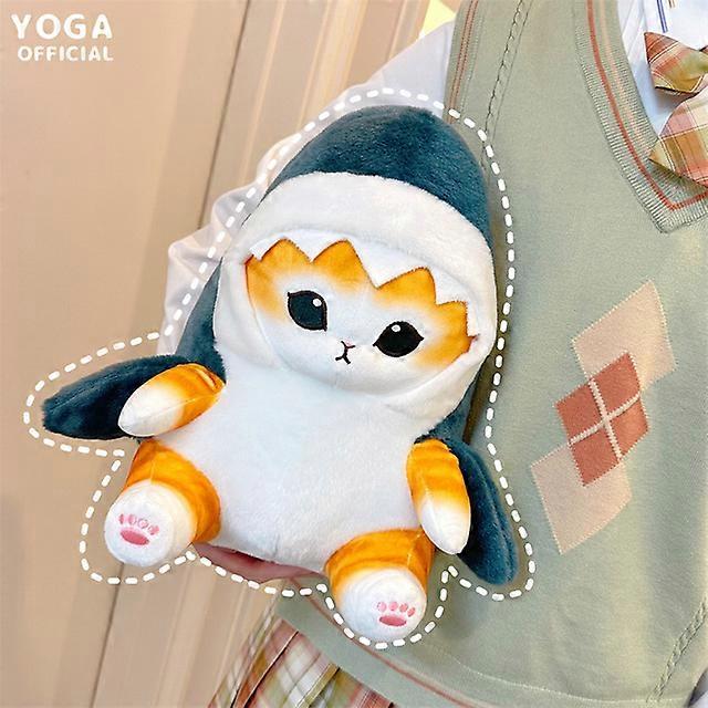 Cute Shark Cat Plush Toy Doll Pendant Japanese Popular Cartoon Shark Cat Doll Pendant Pillow Gift for Childrens Birthday Present