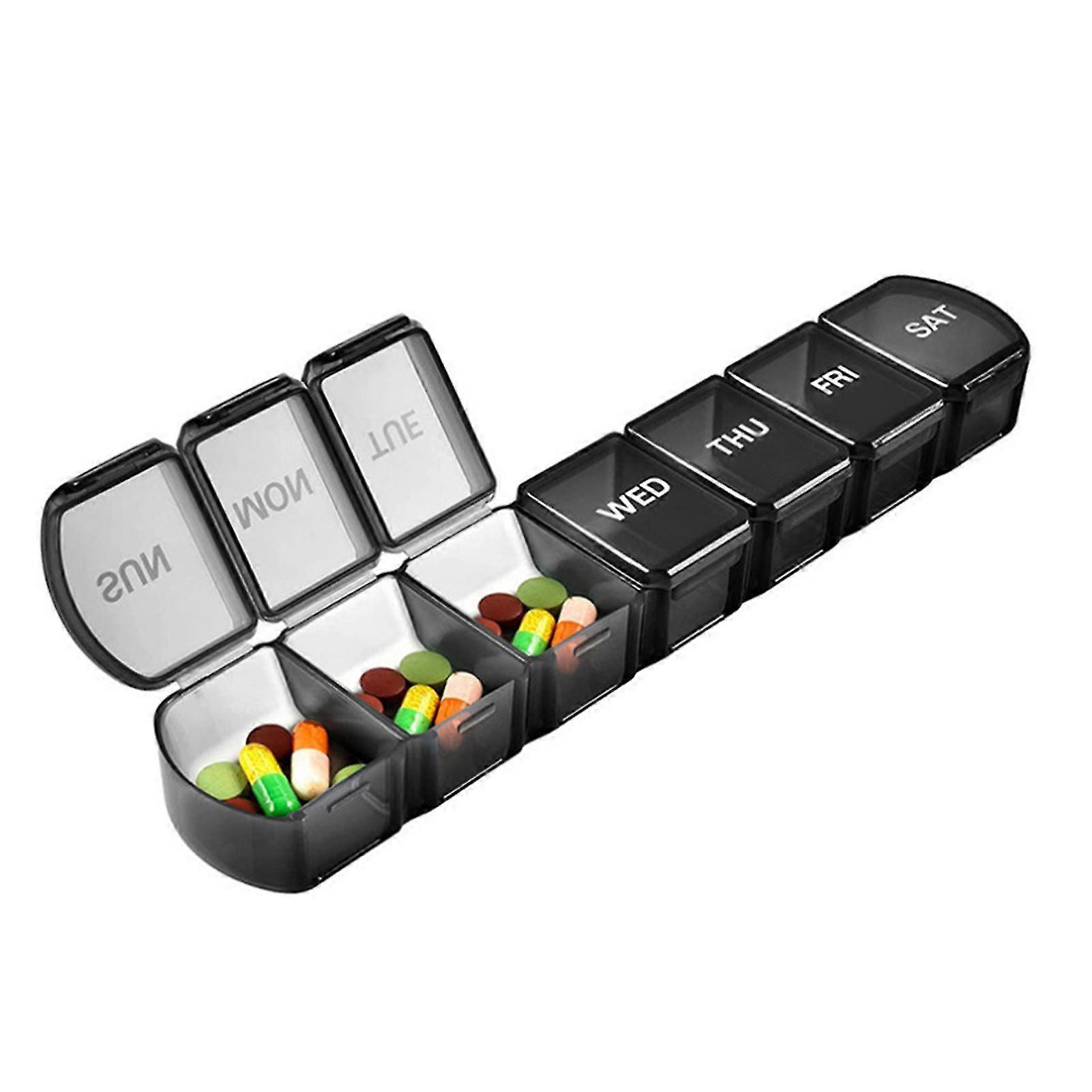 Compartments Supplements Pill Box Weekly 7 Day Medicine Organizer Storage Case