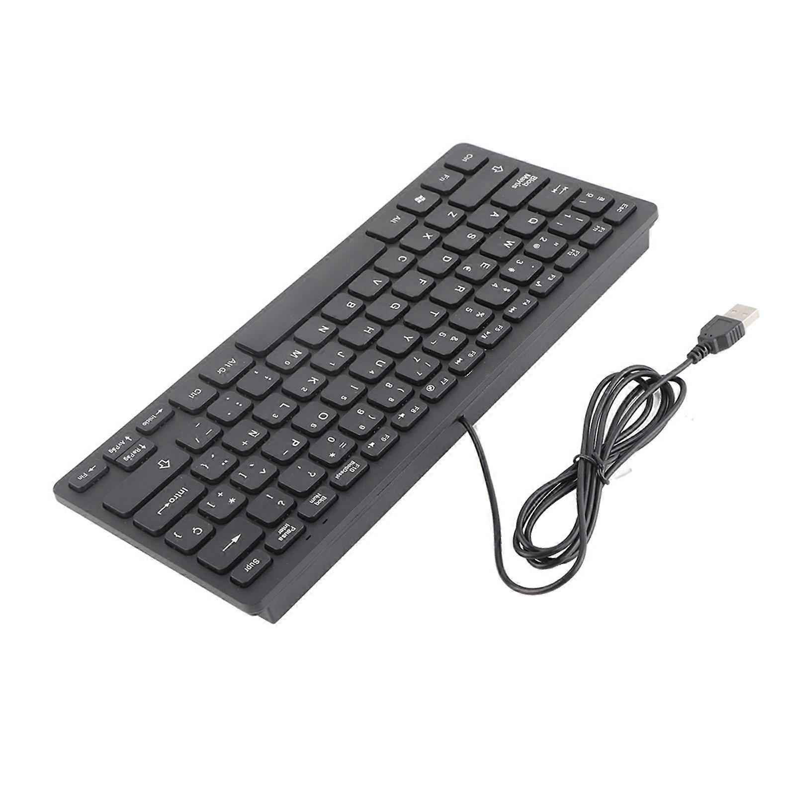 Wired Mini Portable Spanish Keyboard USB Interface compatible with Desktop Computer Ultra Thin 78 Keys