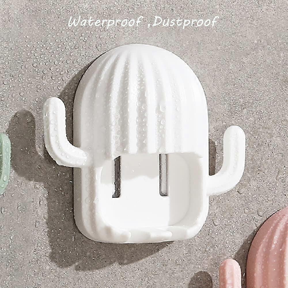 4Pcs Cute Kids Toothbrush Holder, Wall Mounted Cactus Toothbrush Stand ...