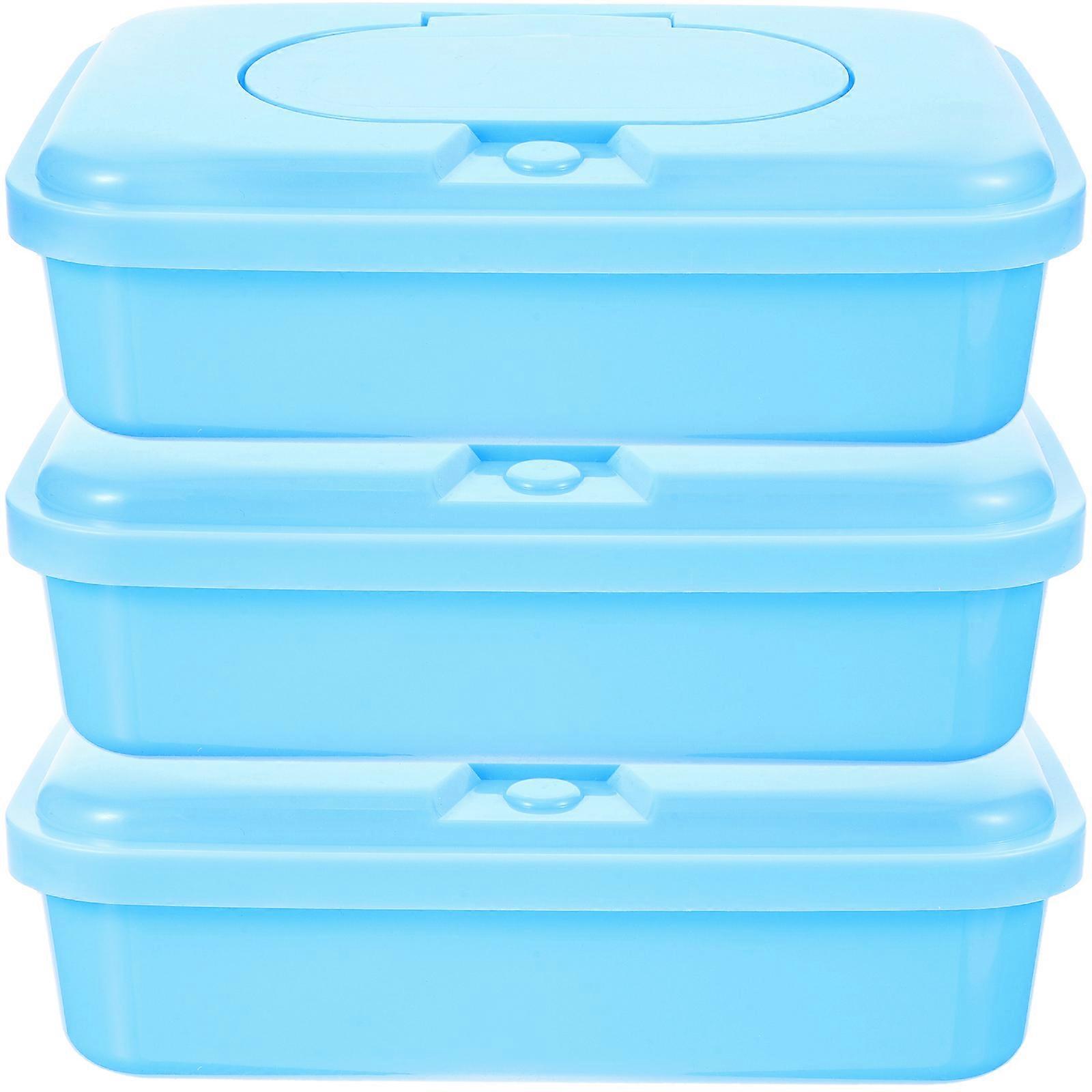 3Pcs Wipes Dispenser Wipe Holder Refillable Tissue Box Keeps Wipes Storage Case (Random Color)