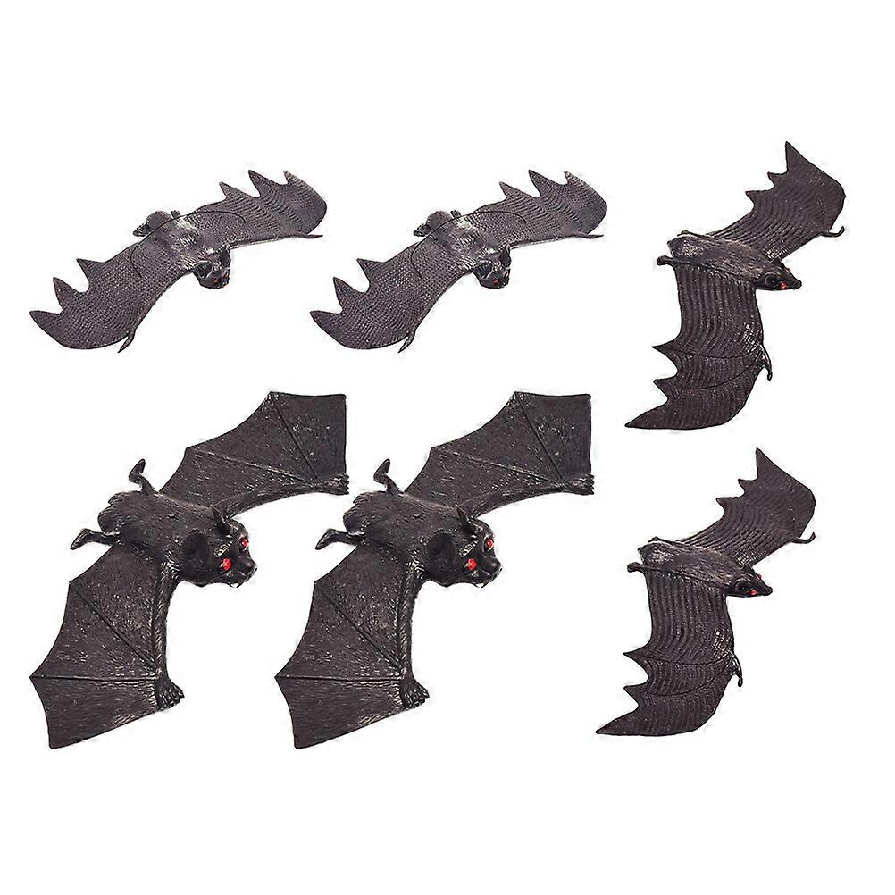 6pcs Simulation Flying Bats Pendentifs Horribles Ornements Halloween Layout Props