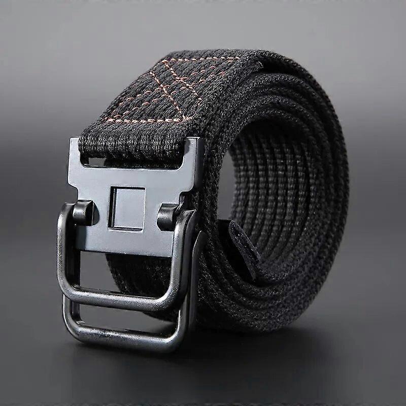New Design Unisex Double Buckle Tactical Belts Men Adjustable Stretch Canvas Belts Women Elastic Strap Belt for Pants Jeans