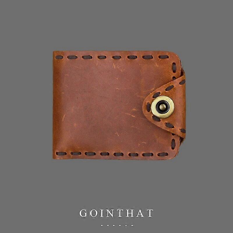 Genuine Leather Handmade Vintage Men's Wallet Retro Short Wallets Multi-Card Holder Luxury Fashion Coin Purse Casual