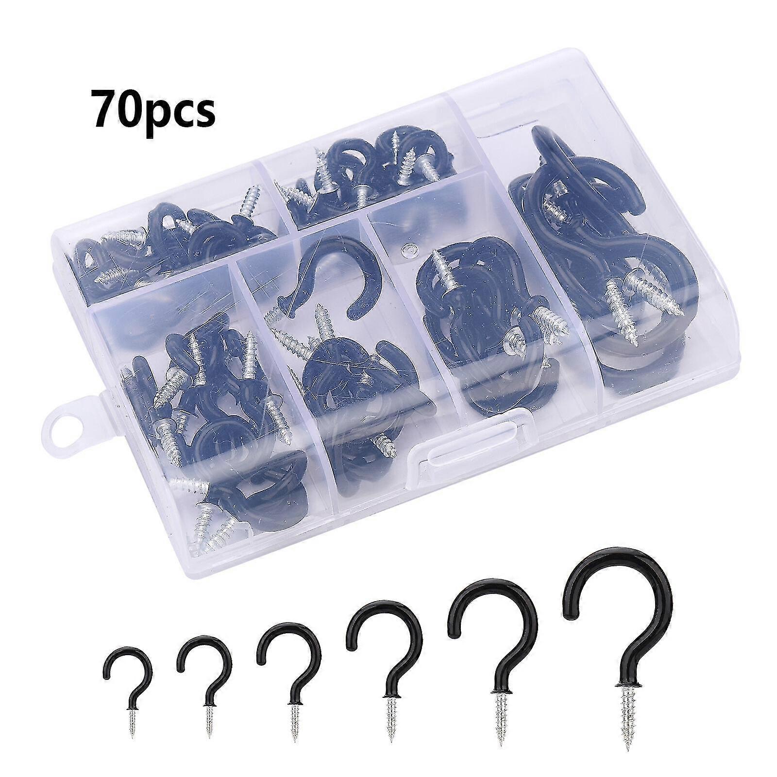 70pcs Cup Screw Hooks For Ceiling Hanger, Kitchen And Garden