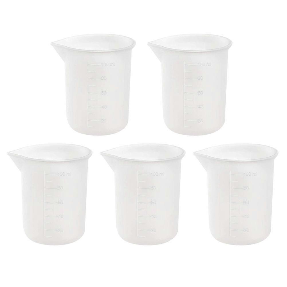 5 Pcs Liquid Measuring Cups Measuring Funnel Pitcher Silicone Cups Resin Epoxy Kitchen Measuring Cups
