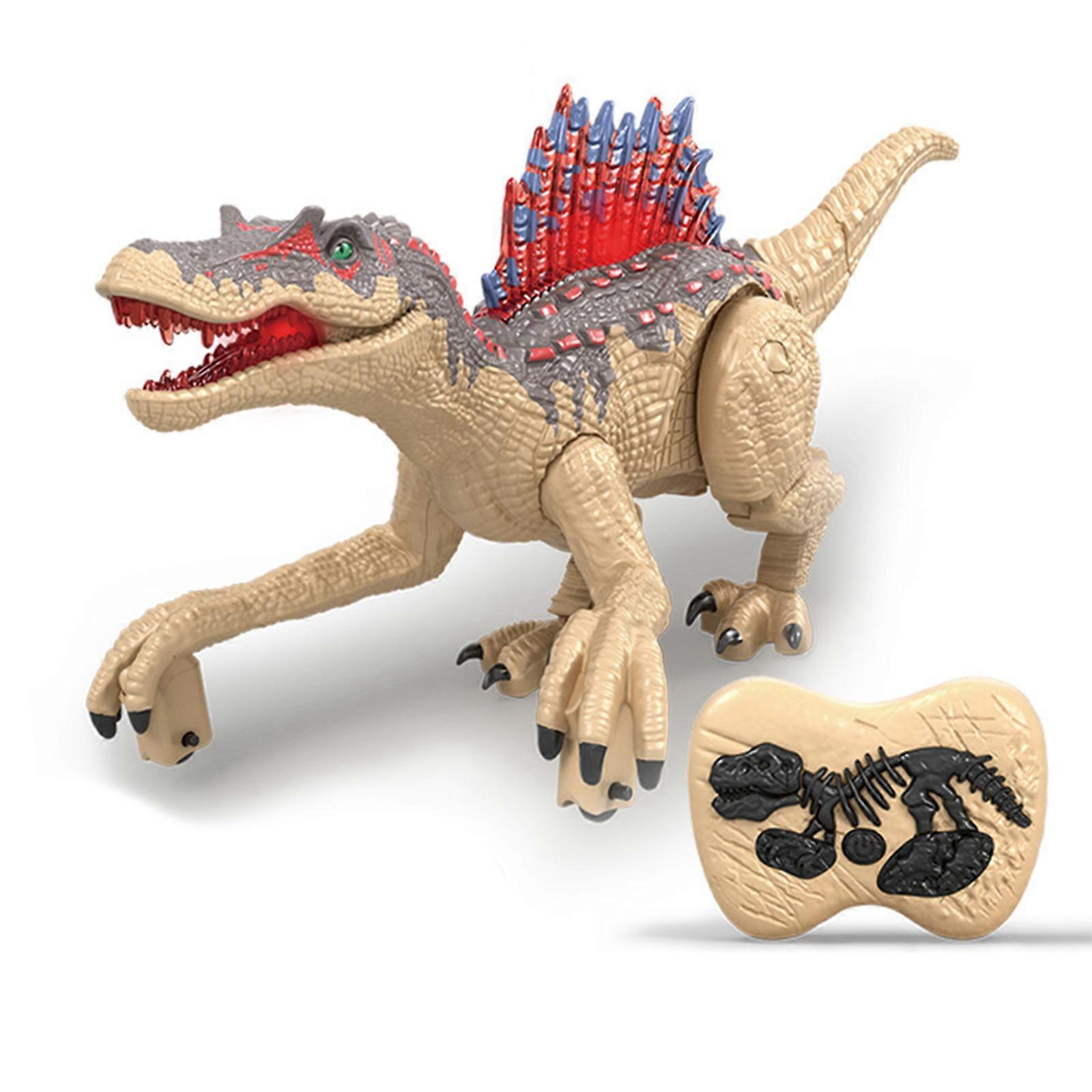 Remote Control Walking Dinosaur T-Rex with LED Light Up Eyes & Back, Roaring Sound