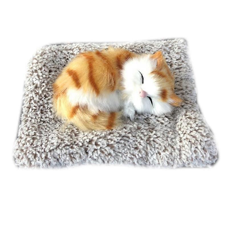Simulation Sleeping Cat Plush Bamboo Charcoal Doll Car Dashboard Decoration