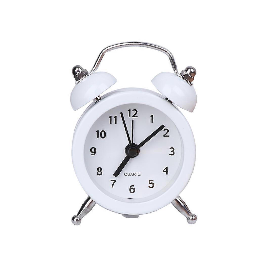 Portable Cute Mini Round Battery Alarm Clock Desktop Table Bedside Clocks Decor