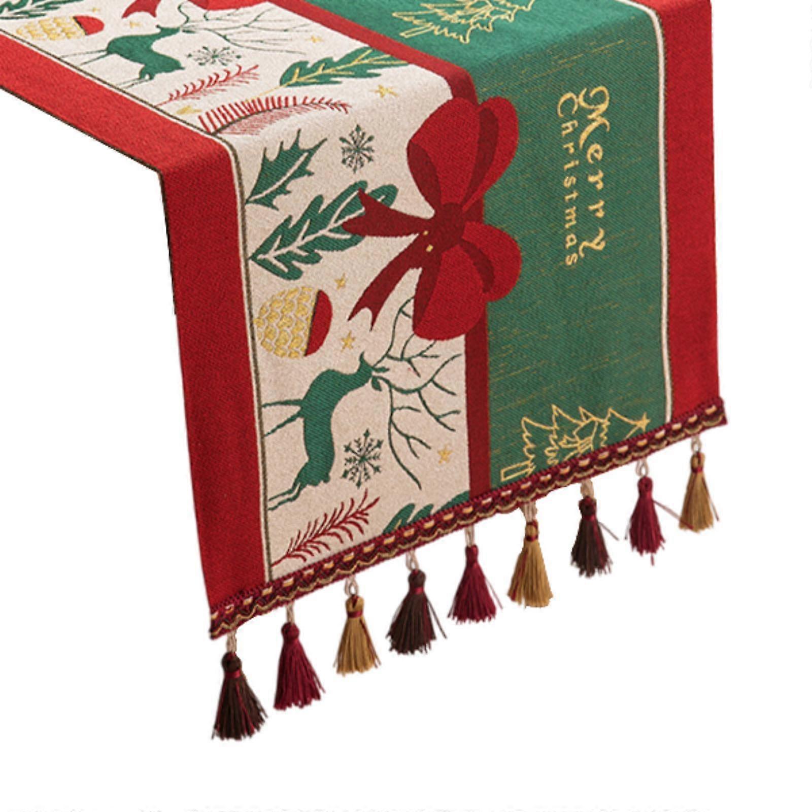 شرابة عيد الميلاد الجدول عداء قابل للغسل عيد الميلاد ديكور لمطبخ حزب منضدية