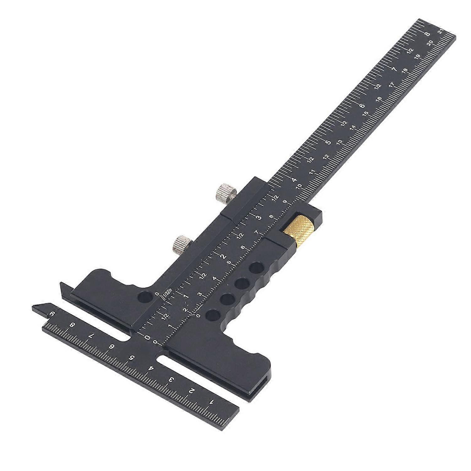 T Shaped Woodworking Ruler 0‑100mm 0‑210mm Range Aluminum Alloy Marking Gauge Caliper Measuring Tool