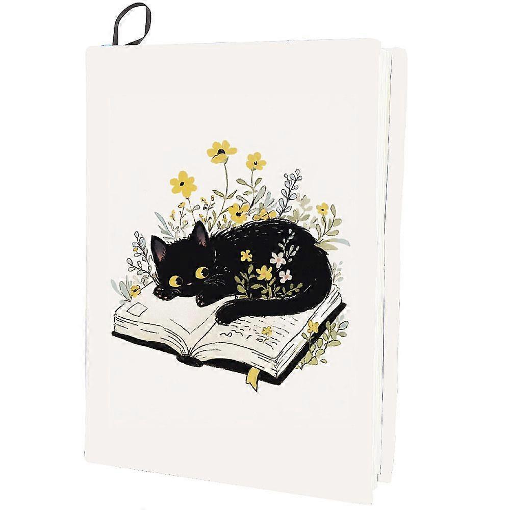 Polyester Book Covers Elastic Notebook Wraps Rectangle Cat Shape 400x250mm
