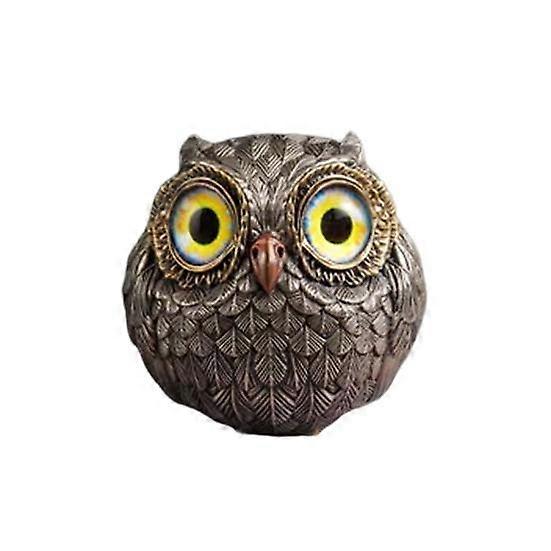 1/3Pcs Handmade Realistic Owl Statue with Big Eyes Intricate Feathers Metal Owl