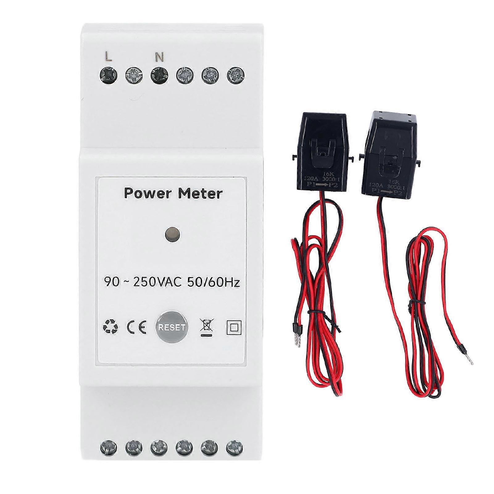 Smart Energy Meter WiFi APP Control Single Phase Energy Consumption Monitor with 2x120A Current Transformer