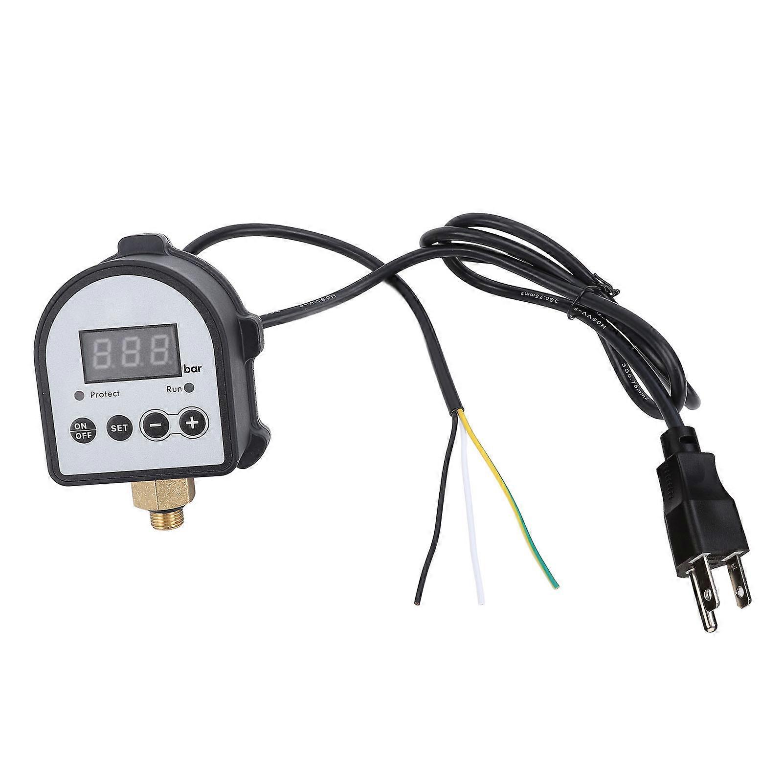 Water Pump Pressure Switch 1500W G1/4 Thread Interface IP66 Water Proof Digital Automatic Pressure Controller US Plug 110V