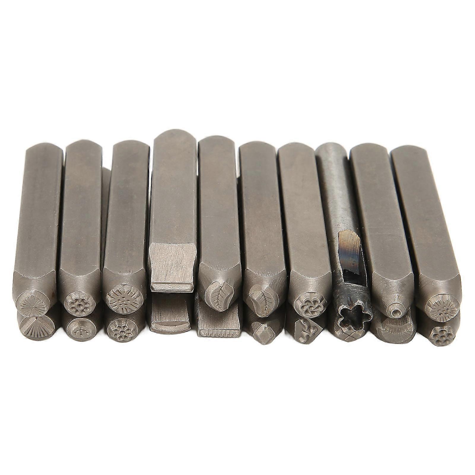 20pcs Jewelry Stamp Set Exquisite Workmanship Different Patterns Steel Chisel Carving Tools