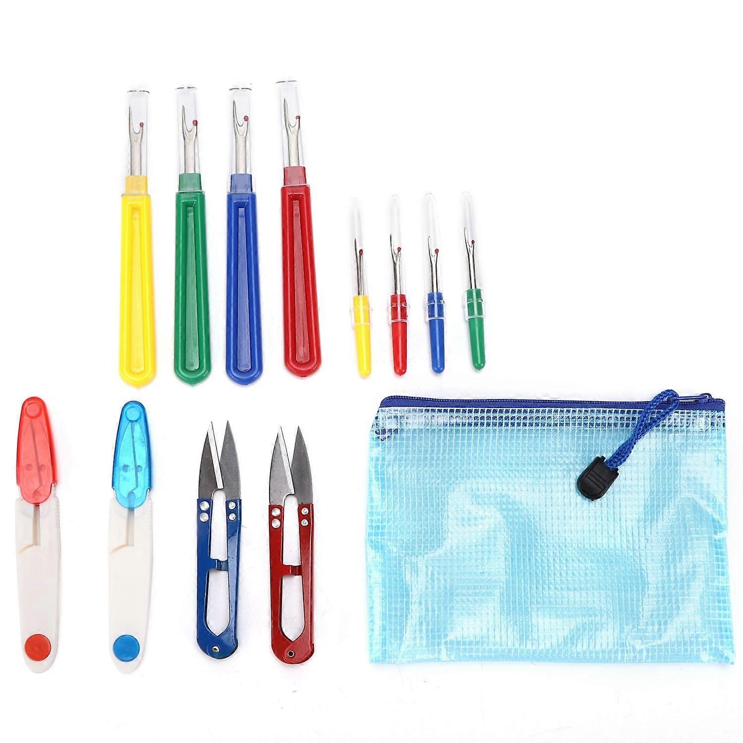Seam Ripper Kit Portable DIY Colored Plastic Handle Stitch Remover for Sewing Threading Embroidery C