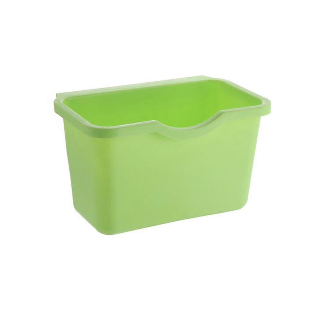 Hanging Kitchen Trash Can, Foldable Waste Bin for Kitchen, Collapsible Hang Small Plastic Garbage Can(green)
