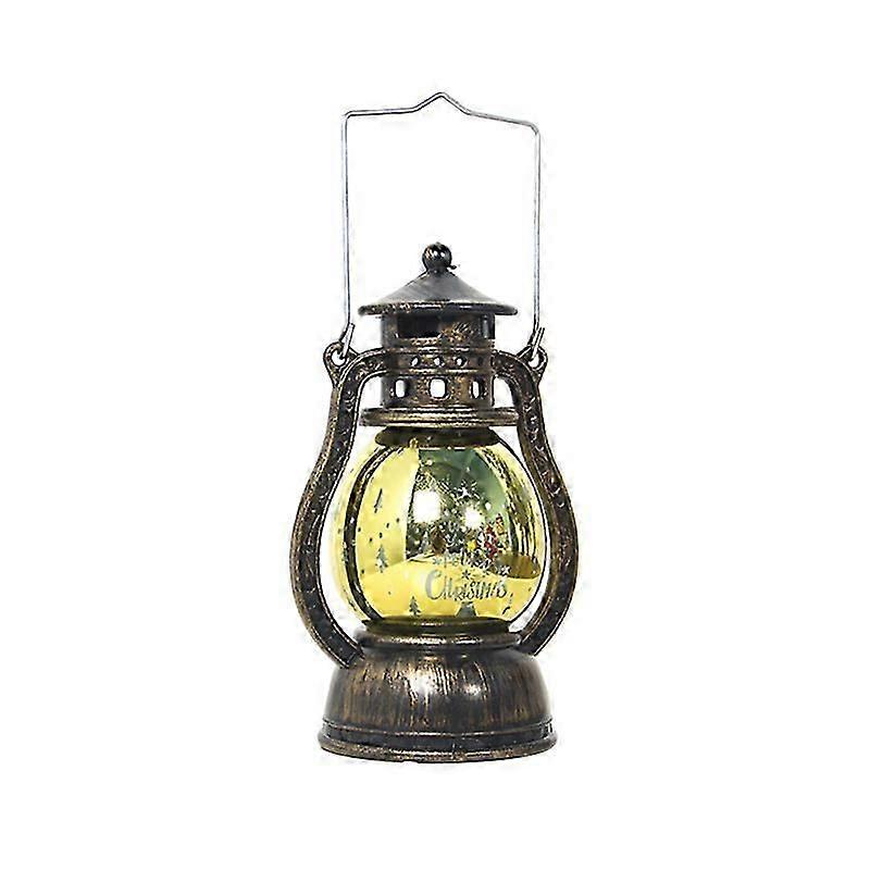 Warm Light Storm Lantern Christmas Pattern Small Led Lamp Decoration Xmas Pendant