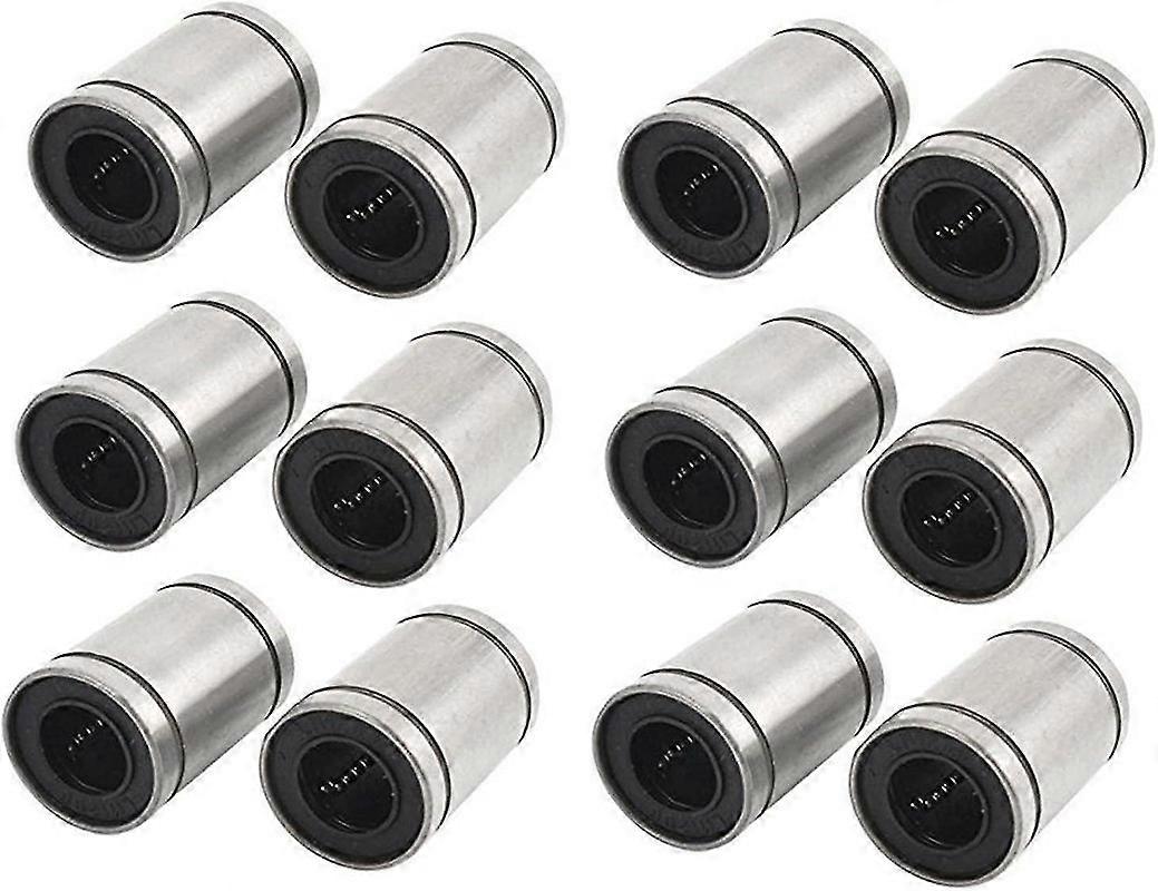 12Pcs LM8UU מיסבים ליניאריים עבור מדפסת תלת מימד, RepRap Prusa מנדל DIY CNC תנועה, Prusa מנדל, Reprap (8 מ"מ x 15 מ"מ x 24 מ"מ)