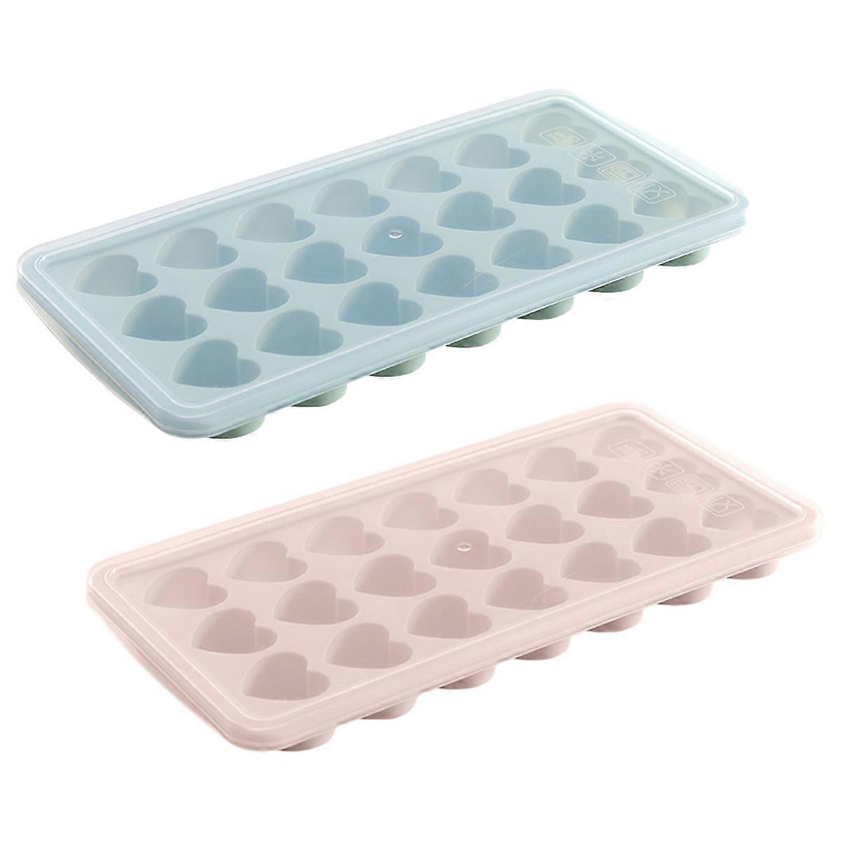 Heart shaped ice tray with lid, silicone heart shaped ice mold for whiskey, cocktails, and fun shaped ice cubes