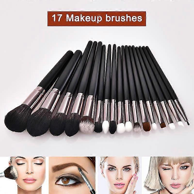 17pcs Makeup Brushes Set Highlights Eye Shadow Eyebrow Powder Cosmetic Tools Kit
